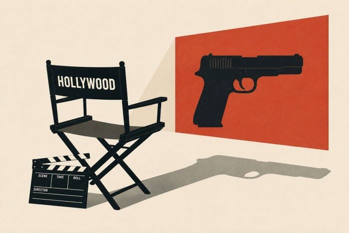 Hollywood, firearms, gun branding, product placement, James Bond, Walther PPK, gun culture, media violence, public health, violence prevention, gun marketing, cinema, action films, masculinity, consumer behaviour, weapons effect, firearm advertising, media psychology, social media, gunfluencers, Second Amendment, aggression, children and media, firearm regulation, popular culture, entertainment industry, violence normalisation, AOAV